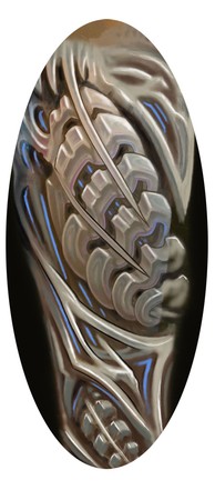 Art Galleries - Rod Graybill - Bio mech design for a leg tattoo